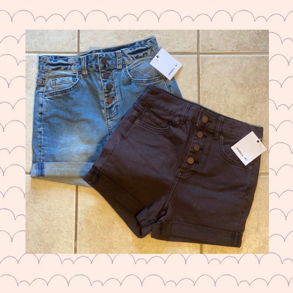 O'Neill High Waist Denim and Brown Shorts
